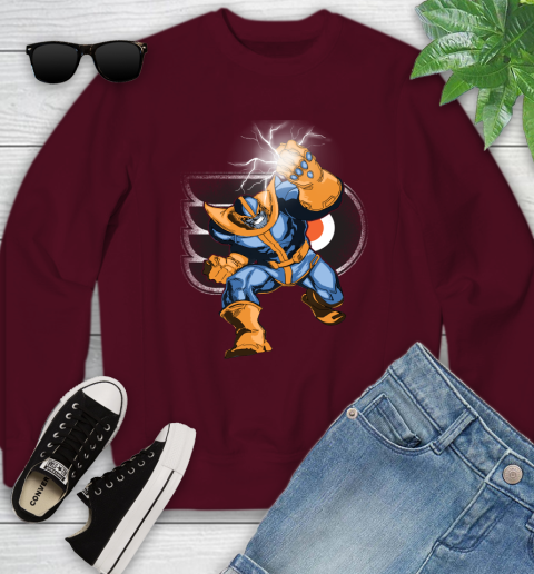 Philadelphia Flyers NHL Hockey Thanos Avengers Infinity War Marvel Youth Sweatshirt 4