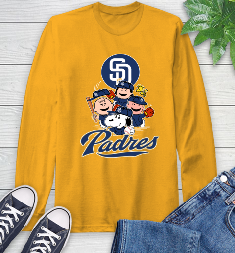MLB San Diego Padres Snoopy Charlie Brown Woodstock The Peanuts Movie Baseball T Shirt_000 Long Sleeve T-Shirt 2