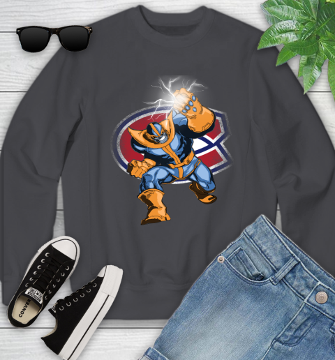 Montreal Canadiens NHL Hockey Thanos Avengers Infinity War Marvel Youth Sweatshirt 5