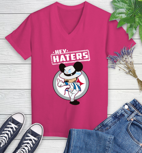 NFL Hey Haters Mickey Football Sports Pittsburgh Steelers Women's V-Neck T-Shirt 9