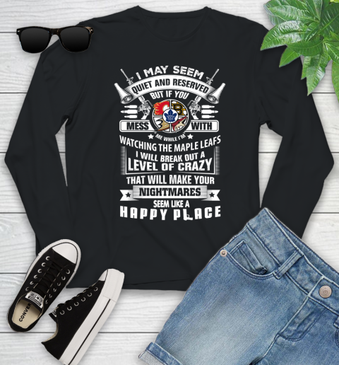 Toronto Maple Leafs NHL Hockey Don't Mess With Me While I'm Watching My Team Sports Youth Long Sleeve