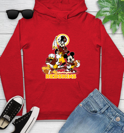 NFL Washington Redskins Mickey Mouse Donald Duck Goofy Football Shirt Youth Hoodie 12
