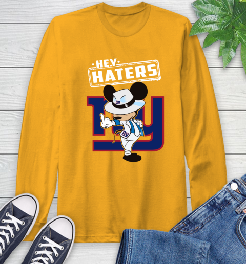 NFL Hey Haters Mickey Football Sports New York Giants Long Sleeve T-Shirt 2