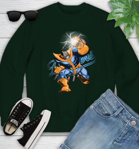 Los Angeles Dodgers MLB Baseball Thanos Avengers Infinity War Marvel Youth Sweatshirt 9