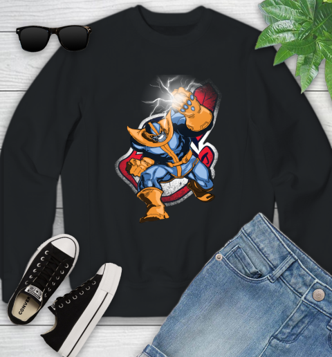 Cleveland Indians MLB Baseball Thanos Avengers Infinity War Marvel Youth Sweatshirt
