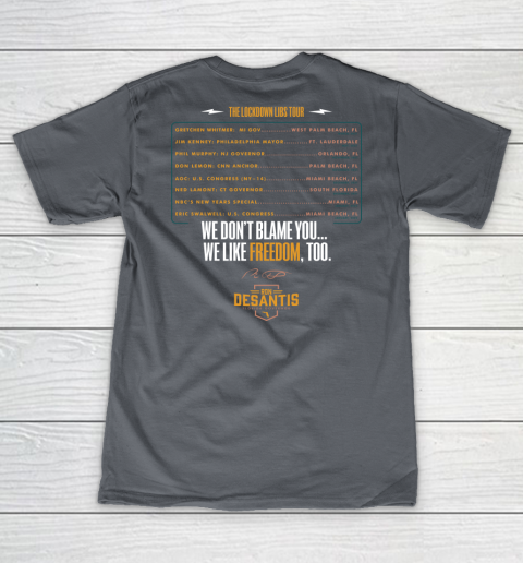Escape To Florida Shirt Ron DeSantis (Print on front and back) V-Neck T-Shirt 21
