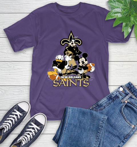 NFL New Orleans Saints Mickey Mouse Donald Duck Goofy Football Shirt T-Shirt 5