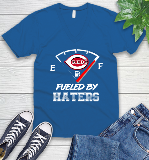 Cincinnati Reds MLB Baseball Fueled By Haters Sports V-Neck T-Shirt 5