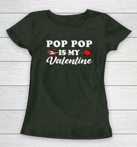 Funny Pop Pop Is My Valentine Matching Family Heart Couples Women's T-Shirt 11