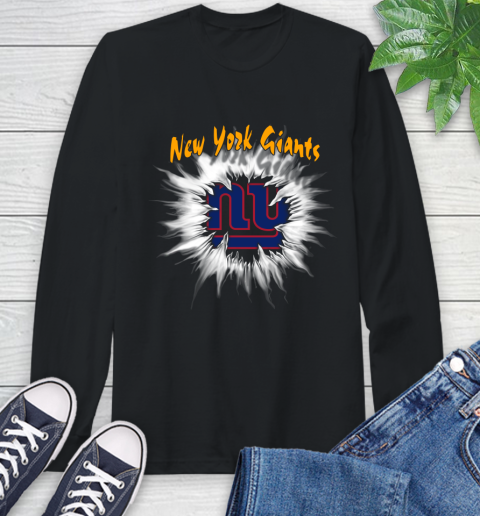 New York Giants NFL Football Adoring Fan Rip Sports Long Sleeve T-Shirt