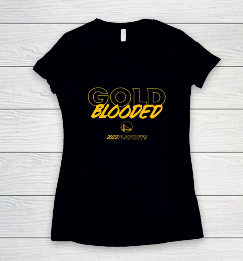 Warriors Gold Blooded Women's V-Neck T-Shirt
