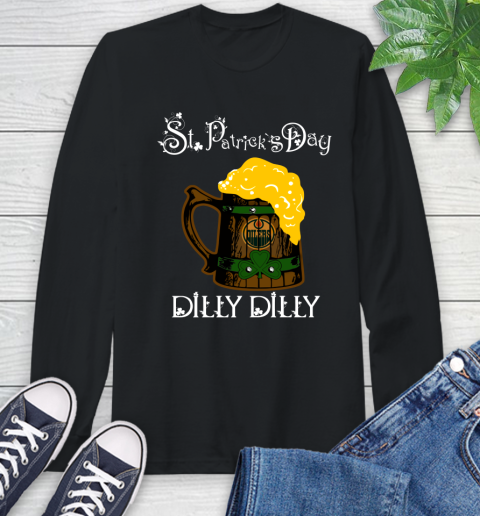 NHL Edmonton Oilers St Patrick's Day Dilly Dilly Beer Hockey Sports Long Sleeve T-Shirt