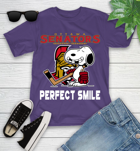 NHL New York Rangers Snoopy Perfect Smile The Peanuts Movie Hockey T Shirt Youth T-Shirt 3