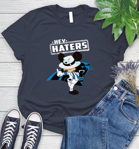 NFL Hey Haters Mickey Football Sports Carolina Panthers Women's T-Shirt 14