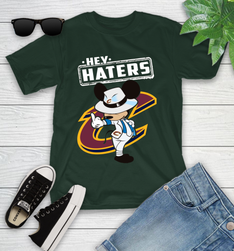 NBA Hey Haters Mickey Basketball Sports Cleveland Cavaliers Youth T-Shirt 5