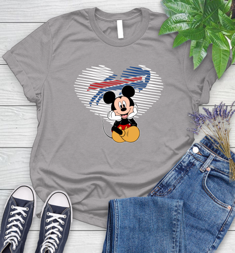 NFL Buffalo Bills The Heart Mickey Mouse Disney Football T Shirt_000 Women's T-Shirt 5