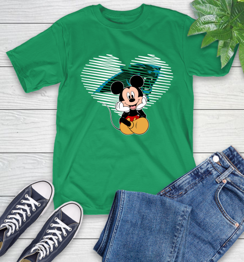 NFL Carolina Panthers The Heart Mickey Mouse Disney Football T Shirt_000 T-Shirt 7