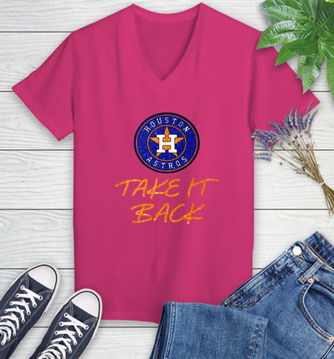 Astros Take It Back Women's V-Neck T-Shirt 9