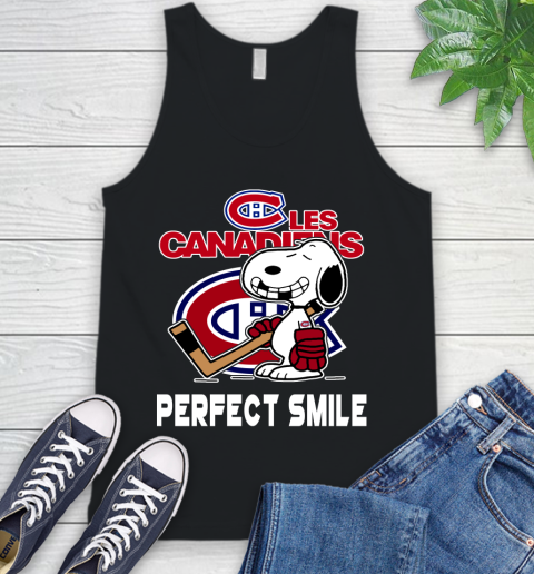 NHL Montreal Canadiens Snoopy Perfect Smile The Peanuts Movie Hockey T Shirt Tank Top