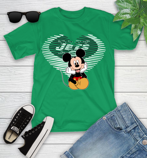 NFL New York Jets The Heart Mickey Mouse Disney Football T Shirt_000 Youth T-Shirt 8