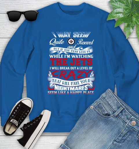 Winnipeg Jets NHL Hockey Don't Mess With Me While I'm Watching My Team Youth Sweatshirt 7