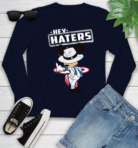 NBA Hey Haters Mickey Basketball Sports Houston Rockets Youth Long Sleeve 2