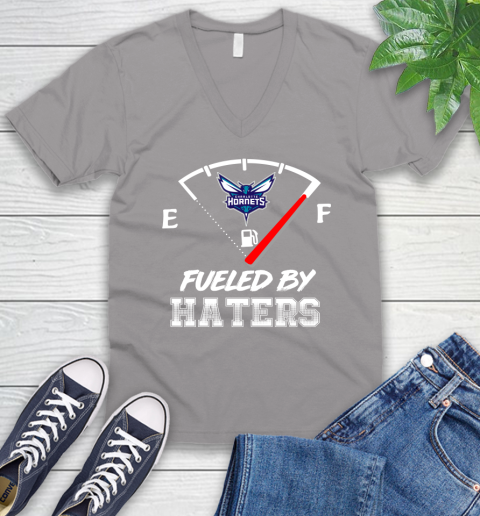 Charlotte Hornets NBA Basketball Fueled By Haters Sports V-Neck T-Shirt 3