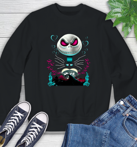 NFL New York Jets Jack Skellington Sally The Nightmare Before Christmas Football Sweatshirt