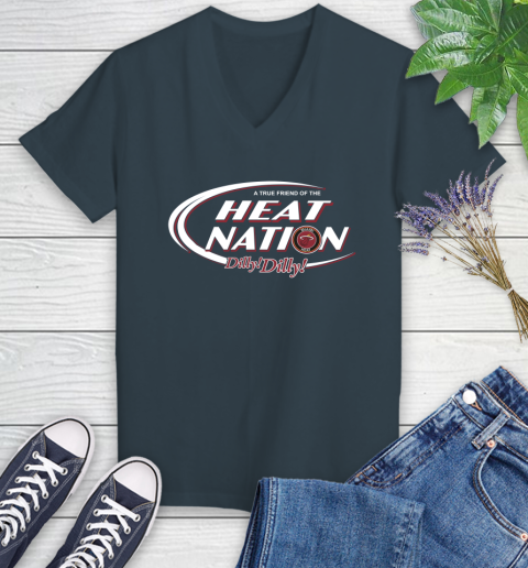 NBA A True Friend Of The Miami Heat Dilly Dilly Basketball Sports Women's V-Neck T-Shirt 8