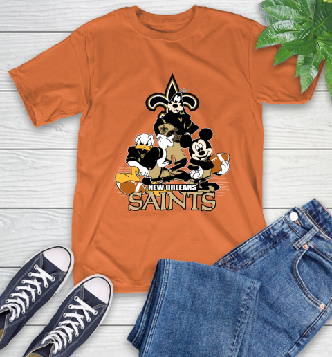 NFL New Orleans Saints Mickey Mouse Donald Duck Goofy Football Shirt T-Shirt 4