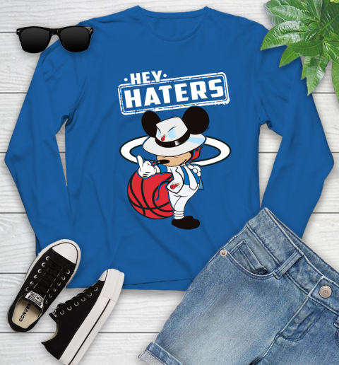 NBA Hey Haters Mickey Basketball Sports Miami Heat Youth Long Sleeve 10