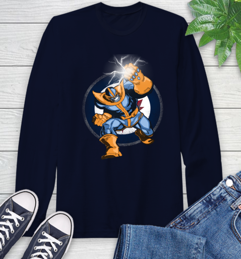 Winnipeg Jets NHL Hockey Thanos Avengers Infinity War Marvel Long Sleeve T-Shirt 3
