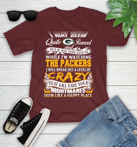 Green Bay Packers NFL Football Don't Mess With Me While I'm Watching My Team Youth T-Shirt 14