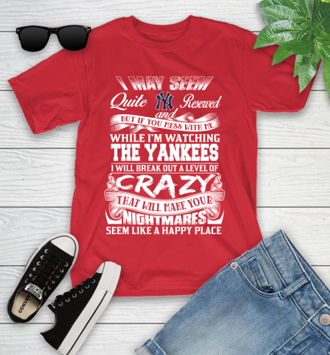 New York Yankees MLB Baseball Don't Mess With Me While I'm Watching My Team Youth T-Shirt 13