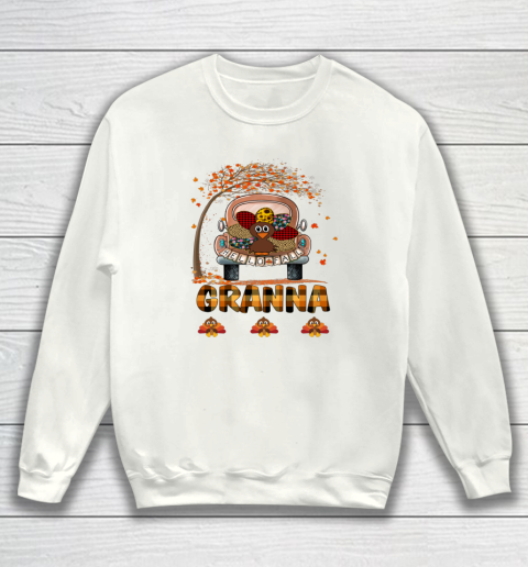 Hello Fall Thanksgiving Granna Gift Funny Turkey Truck Sweatshirt