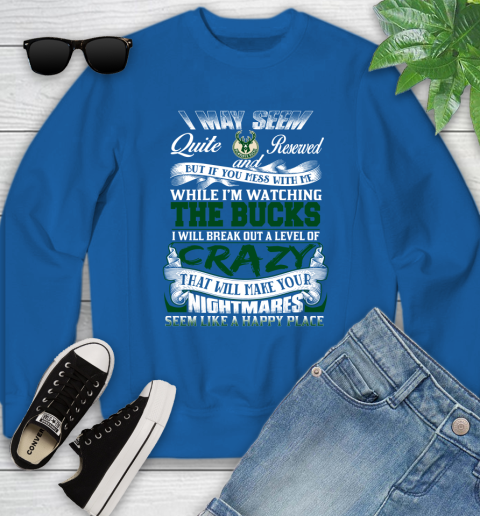 Milwaukee Bucks NBA Basketball Don't Mess With Me While I'm Watching My Team Youth Sweatshirt 7