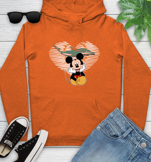 NFL Miami Dolphins The Heart Mickey Mouse Disney Football T Shirt_000 Youth Hoodie 4