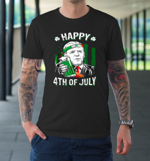 Anti Joe Biden St Patricks Day Shirt Funny Happy 4th Of July America Flag T-Shirt