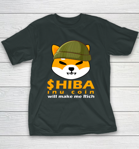 Shiba Will Make Me Rich Vintage Shiba Inu Coin Shiba Army Youth T-Shirt 4