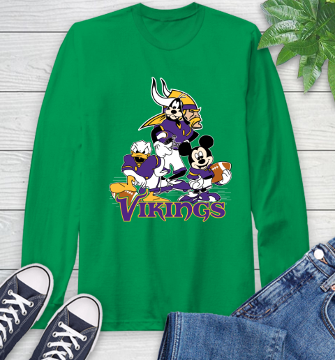 NFL Minnesota Vikings Mickey Mouse Donald Duck Goofy Football Shirt Long Sleeve T-Shirt 8