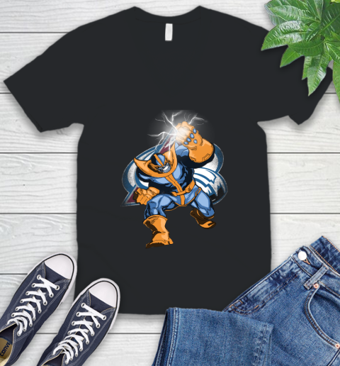 Colorado Avalanche NHL Hockey Thanos Avengers Infinity War Marvel V-Neck T-Shirt
