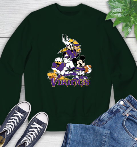 NFL Minnesota Vikings Mickey Mouse Donald Duck Goofy Football Shirt Sweatshirt 12
