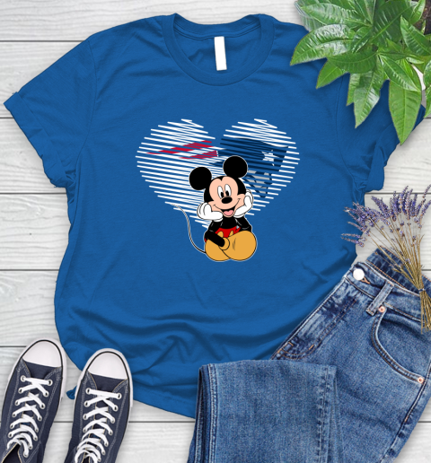 NFL New England Patriots The Heart Mickey Mouse Disney Football T Shirt_000 Women's T-Shirt 12