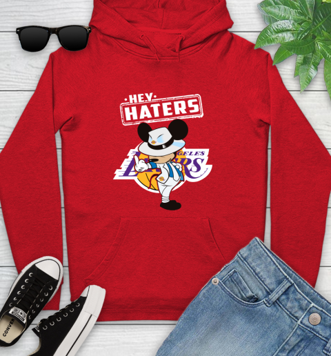 NBA Hey Haters Mickey Basketball Sports Los Angeles Lakers Youth Hoodie 12