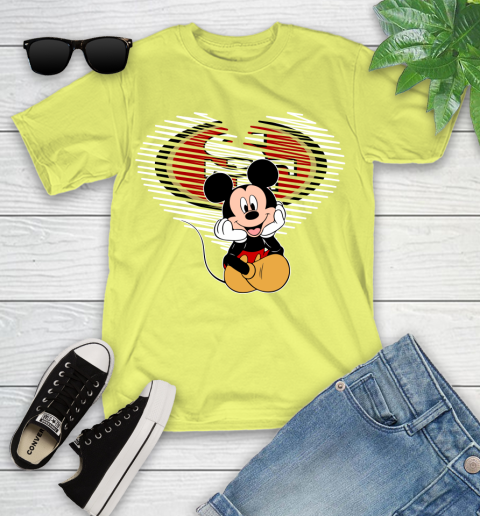 NFL San Francisco 49ers The Heart Mickey Mouse Disney Football T Shirt_000 Youth T-Shirt 10