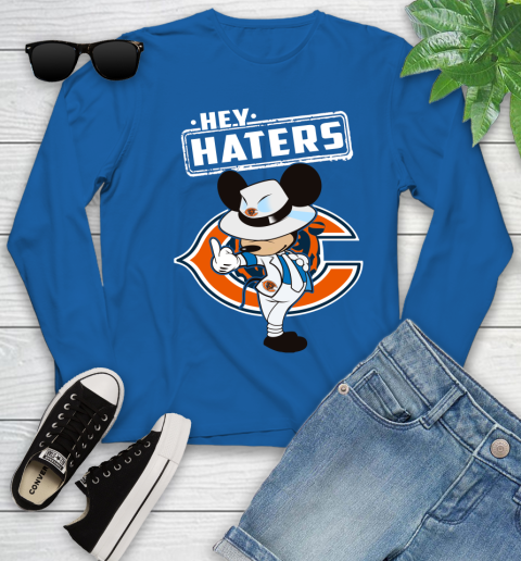 NFL Hey Haters Mickey Football Sports Chicago Bears Youth Long Sleeve 10