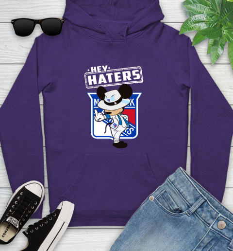 NHL Hey Haters Mickey Hockey Sports New York Rangers Youth Hoodie 5