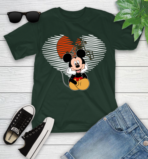NFL Cleveland Browns The Heart Mickey Mouse Disney Football T Shirt_000 Youth T-Shirt 5