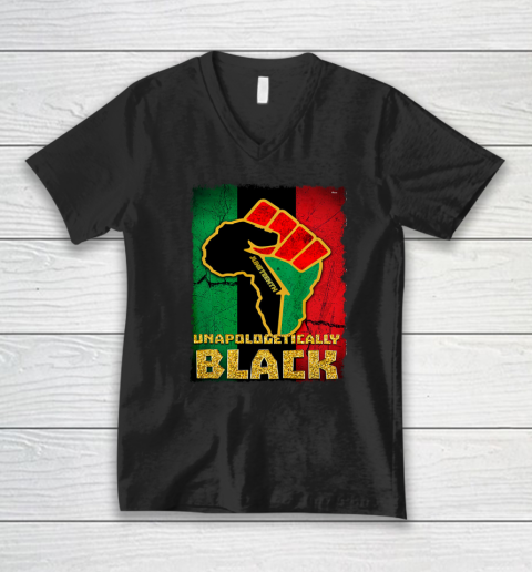 Black Girl, Women Shirt Unapologetically Dope Juneteenth African American Black V-Neck T-Shirt