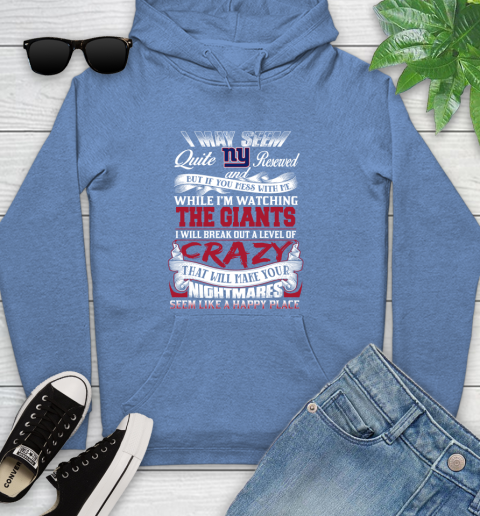 New York Giants NFL Football Don't Mess With Me While I'm Watching My Team Youth Hoodie 13